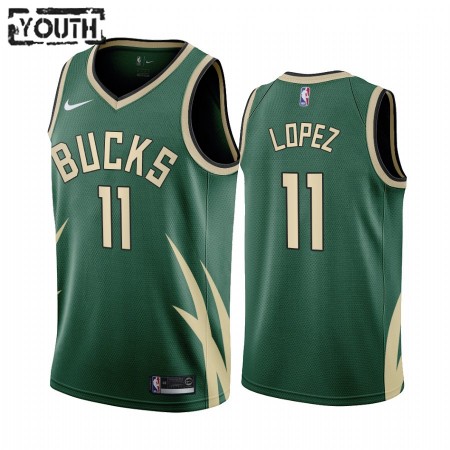 Kinder NBA Milwaukee Bucks Trikot Brook Lopez 11 2020-21 Earned Edition Swingman